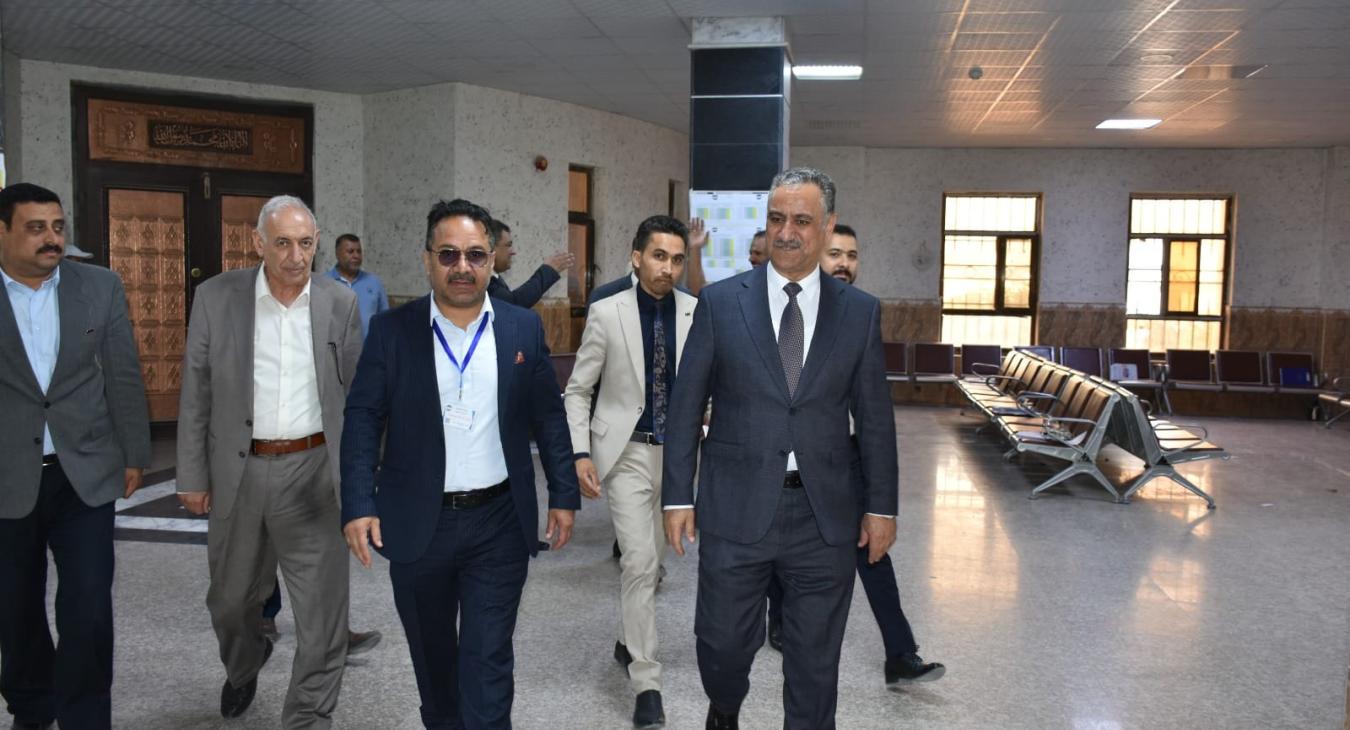 The Honorable President of the University of Fallujah, Professor Dr. Ahmed Suleiman Hamad, inspected the progress of the exams